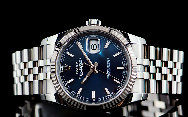 Rolex Datejust 36, 18k White Gold Blue Dial with 904L Steel Fluted Bezel & Jubilee Bracelet