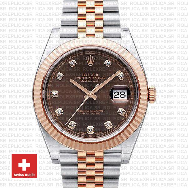 Rolex Datejust Chocolate Diamond Dial Jubilee Two-Tone Watch