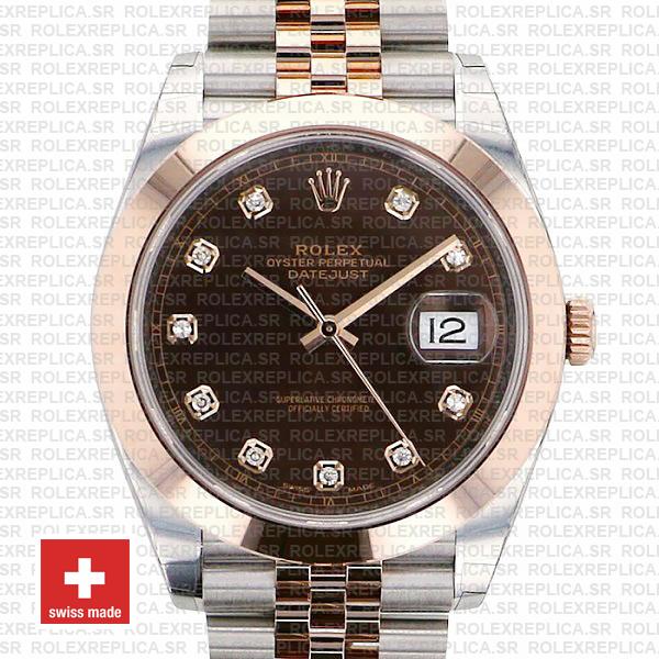Rolex Datejust Jubilee Chocolate Dial Diamonds Swiss Replica Watch