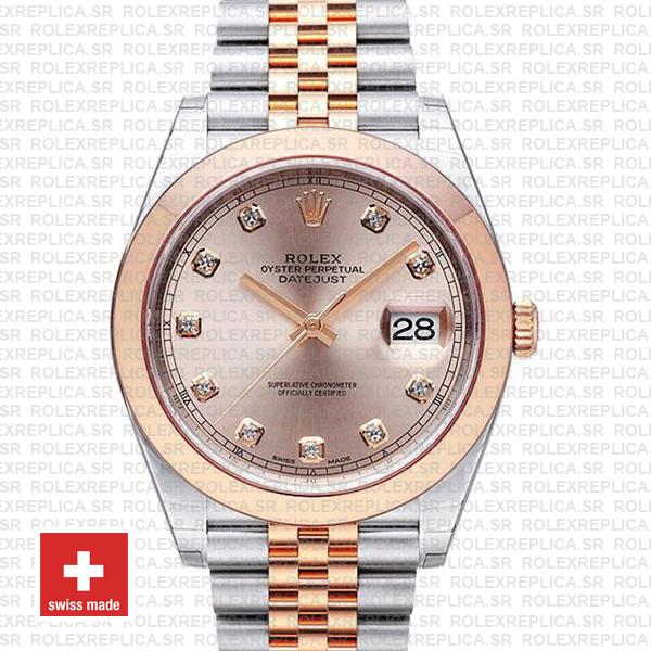 Rolex Datejust 41 Pink Diamond Dial Jubilee Two-Tone Watch