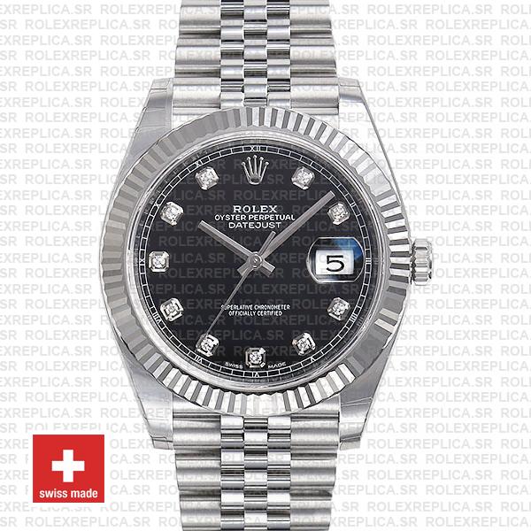 Rolex Datejust 41 Black Diamond Dial Jubilee | Rolex Replica