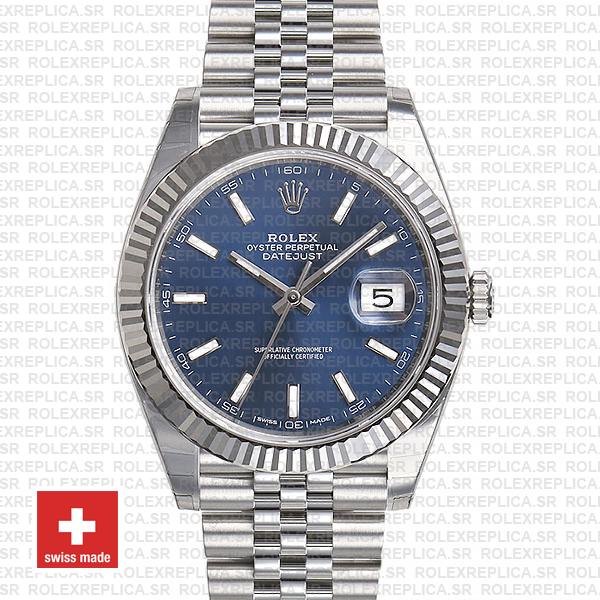 Rolex Datejust 41mm Blue Dial Jubilee Watch | Rolex Replica