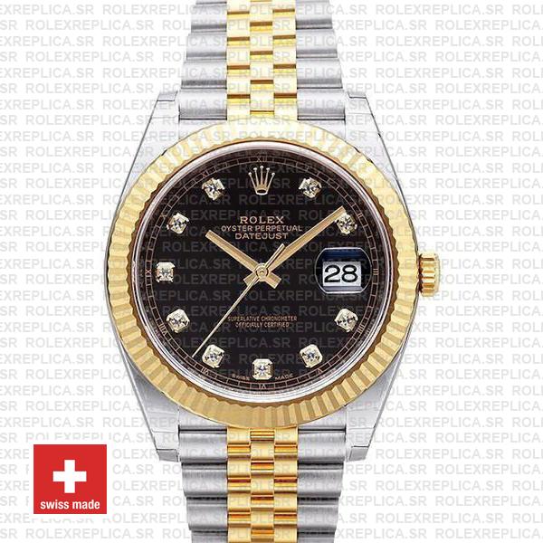 Rolex Datejust 41 Black Dial Diamonds | Rolex Replica Watch