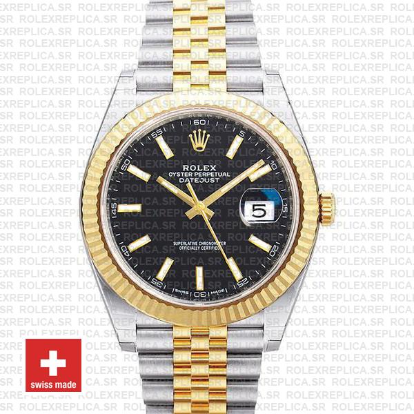 Rolex Datejust 41mm Black Dial Jubilee Bracelet | Replica Watch