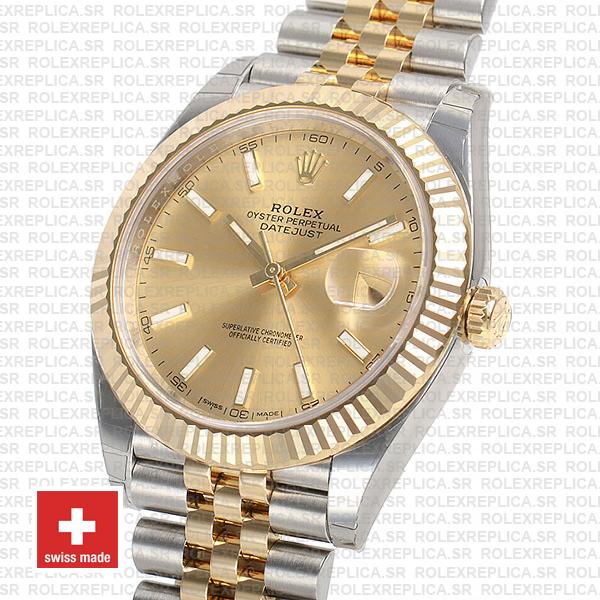 Rolex Oyster Perpetual Datejust 18k Yellow Gold Two-Tone Gold Dial