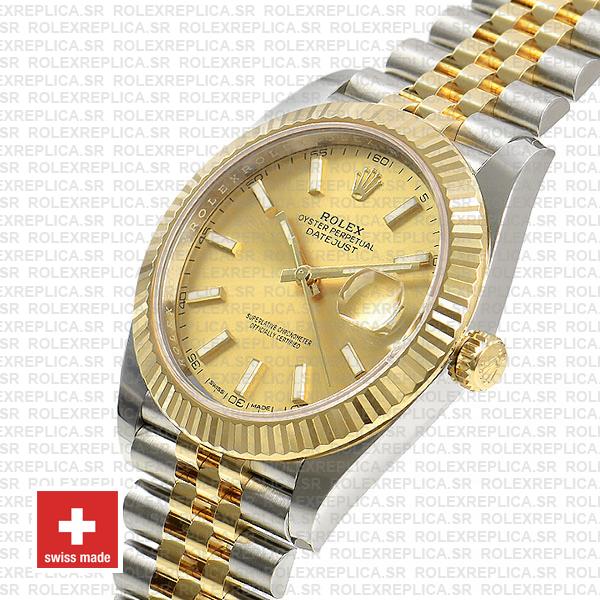 Rolex Datejust 41 Two-Tone Gold Dial Jubilee Swiss Replica