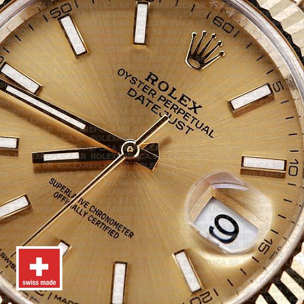 Rolex Oyster Perpetual Datejust 18k Yellow Gold Two-Tone Gold Dial Stainless Steel 41mm