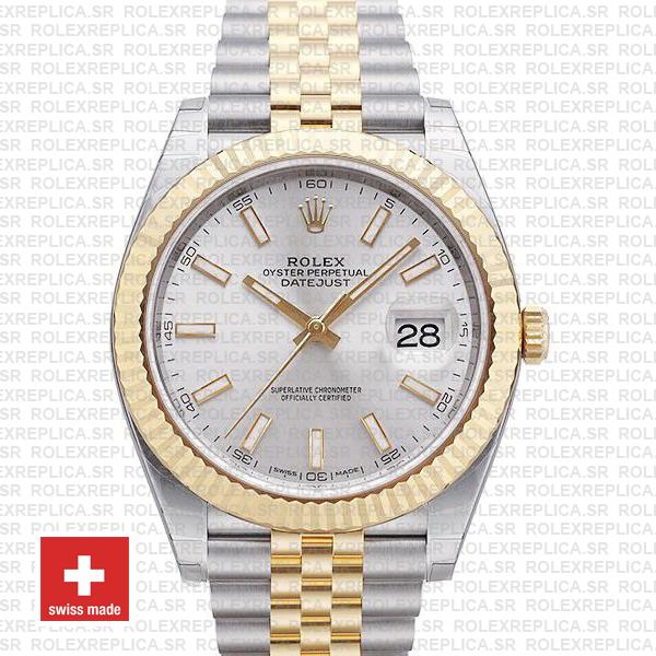 Rolex Datejust 41 Two-Tone Silver Dial Jubilee Replica Watch