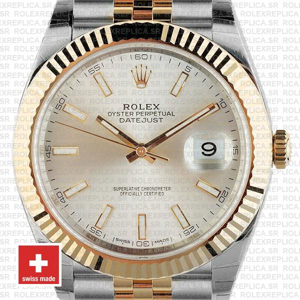Rolex Datejust 41 Two-Tone Silver Dial Jubilee Replica Watch