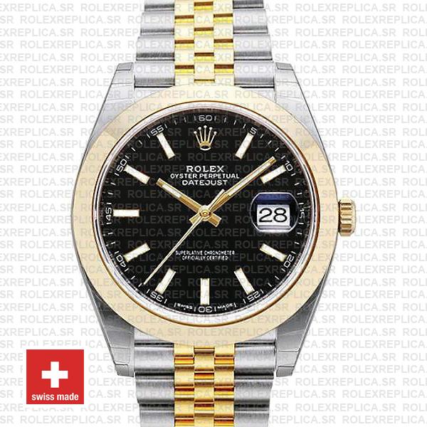 Rolex Datejust 41 Two-Tone Black Dial Jubilee Swiss Replica