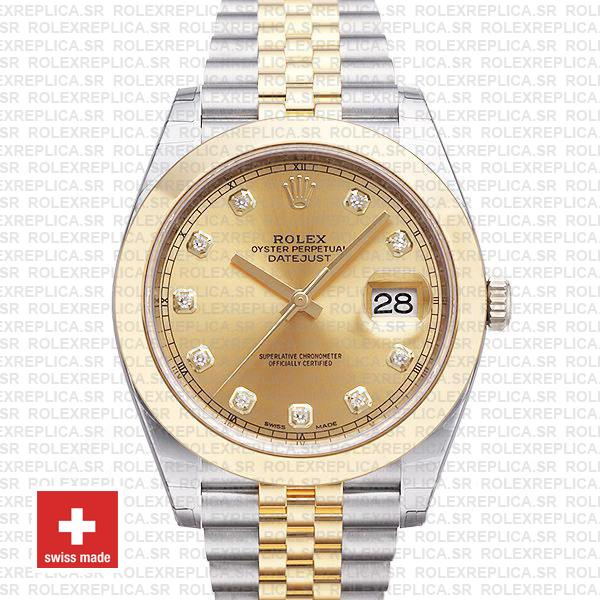 Rolex Datejust Jubilee Gold Diamond Dial Rolex Replica Watch