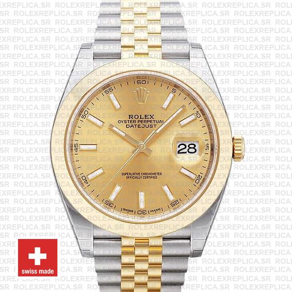 Rolex Datejust 41mm Two-Tone Gold Dial Jubilee Swiss Replica