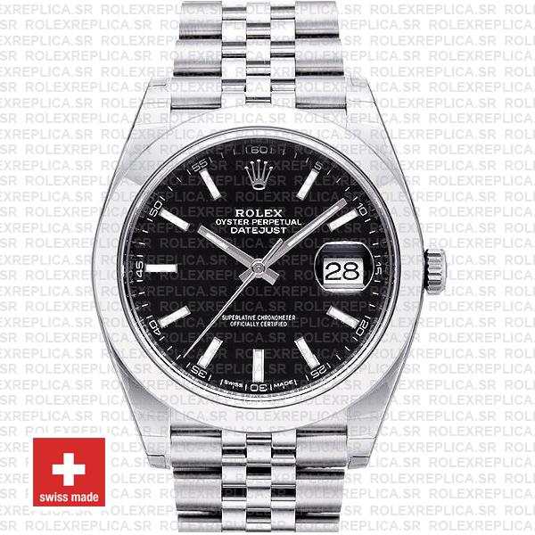 Rolex Datejust Smooth Bezel Black Dial | Rolex Replica Watch