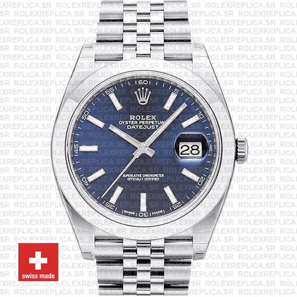 Rolex Datejust 41mm Stainless Steel Blue Dial | Replica Watch