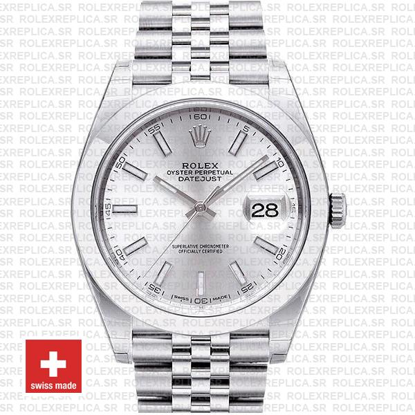 Rolex Datejust 41mm Steel Silver Dial | Rolex Replica Watch