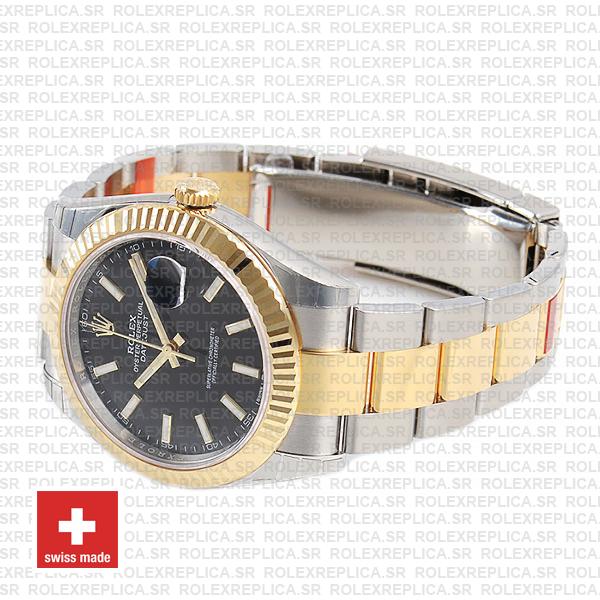 Rolex Datejust 41 Two-Tone Gold Black Dial Replica Watch
