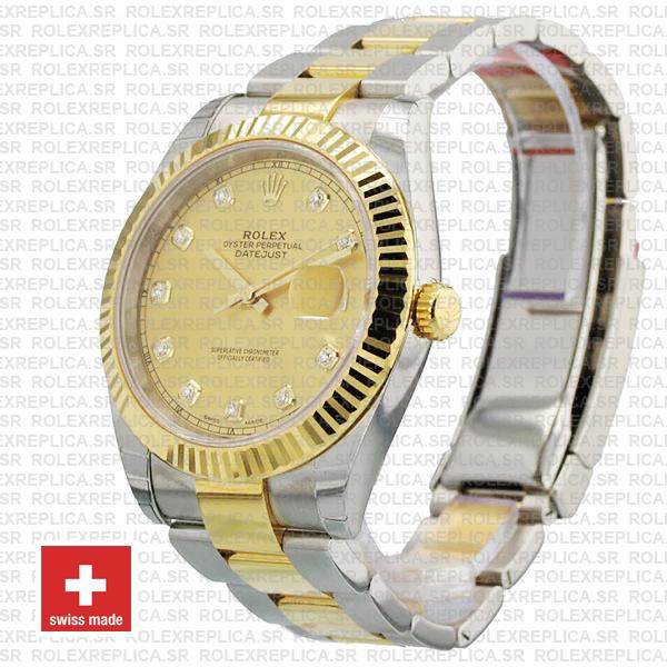 Rolex Datejust 41 Two-Tone Gold Diamonds Dial Rolex Replica Watch