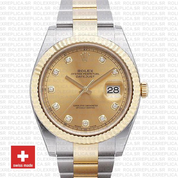 Rolex Datejust 41 Two-Tone Gold Diamonds Dial | Rolex Replica