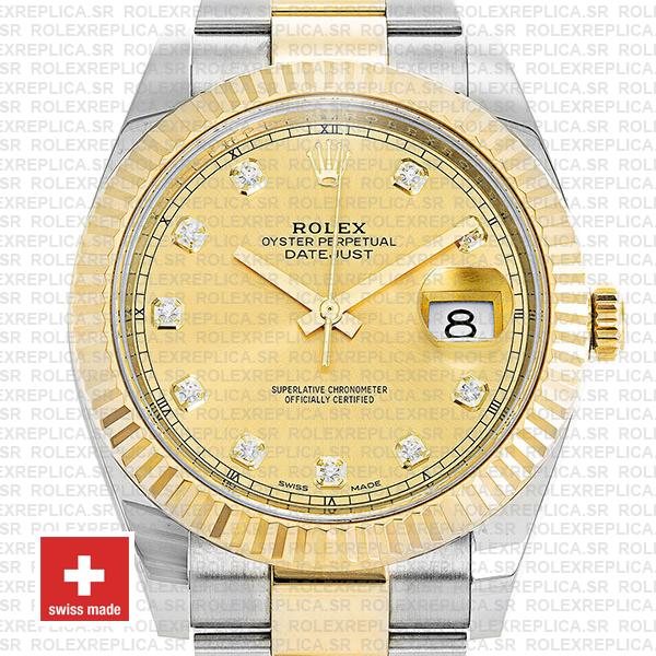 Rolex Datejust 41 Two-Tone Gold Diamonds Dial