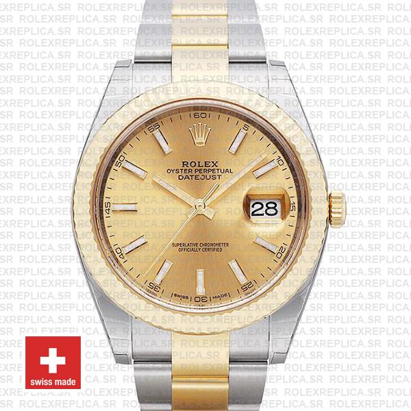 Rolex Datejust Gold Dial Two-Tone 41mm | Fluted Bezel Watch