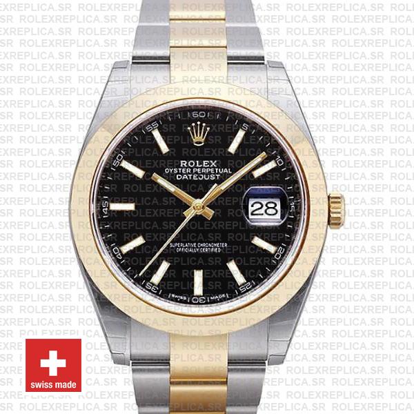 Rolex Datejust 41 Two-Tone Gold Black Dial | Replica Watch