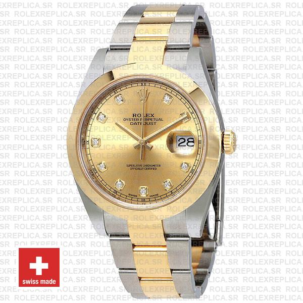 Rolex Datejust 41 Two-Tone 18k Yellow Gold 904L Steel Smooth Bezel