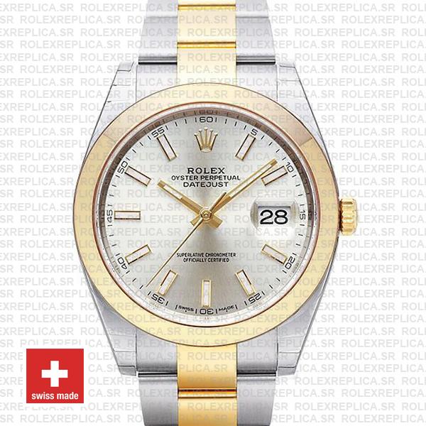 Rolex Datejust 41 Silver Dial Two-Tone Watch | Rolex Replica