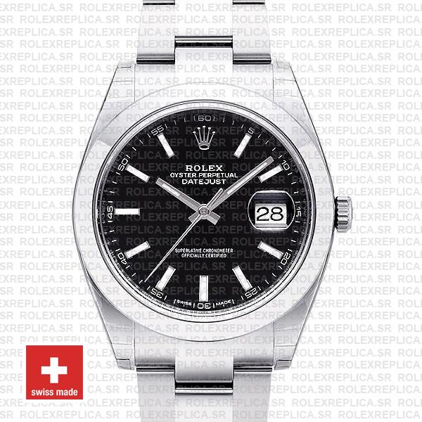 Rolex Datejust 41 Black Dial Swiss Replica Watch | RolexReplica