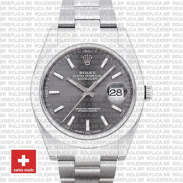 Rolex Datejust 41mm Grey Dial Oyster | Swiss Replica Watch