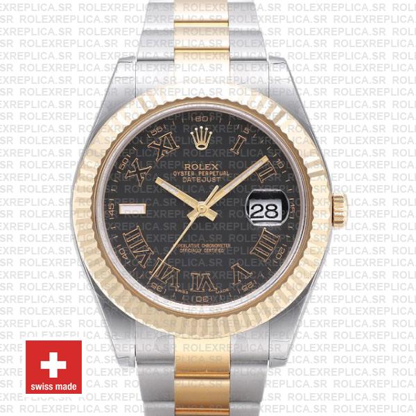 Rolex Datejust ΙΙ Two-Tone Gold 41 | Black Roman Dial Watch