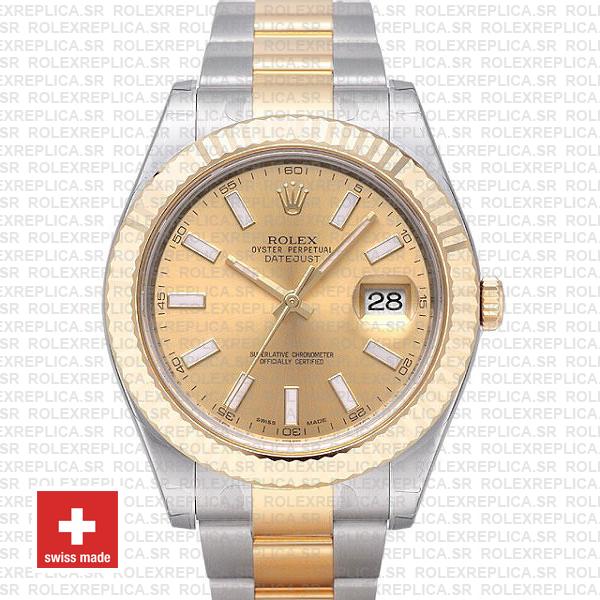 Rolex Datejust ΙΙ Two-Tone Gold Dial 41mm Replica Watch