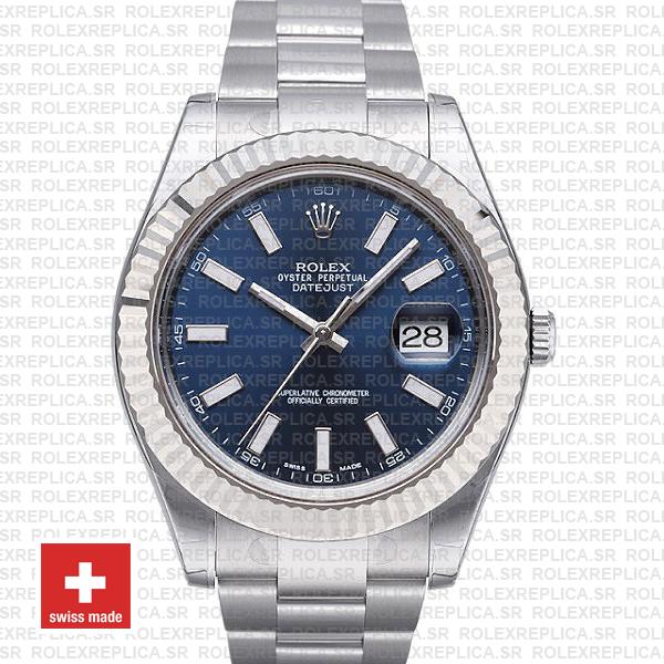 Rolex Datejust ΙΙ 41mm Oyster Bracelet Blue Dial Swiss Replica