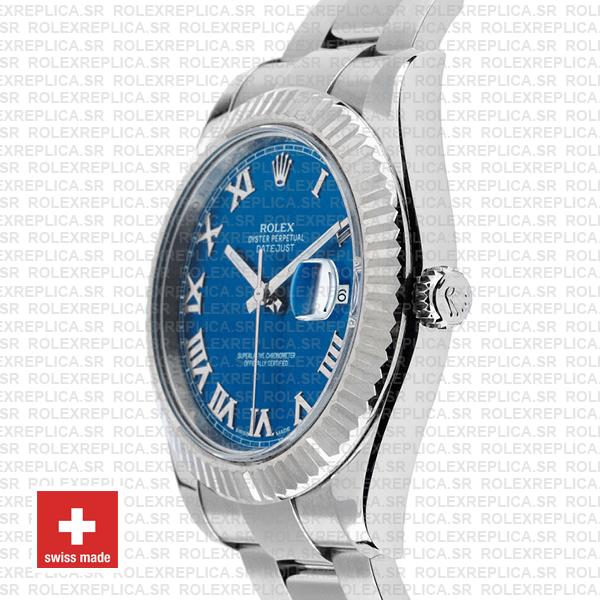 Rolex Datejust ΙΙ 41mm Blue Roman Dial Swiss Replica Watch