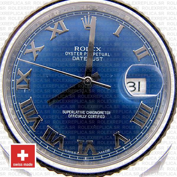 Rolex Datejust Ii Steel 18k White Gold Blue Roman 41mm 116334 Swiss Replica Replica
