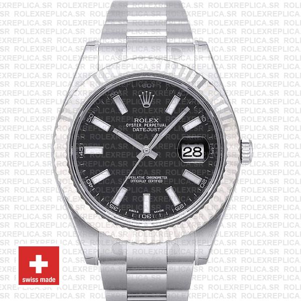 Rolex Datejust ΙΙ 41mm Oyster Bracelet Black Dial Swiss Replica