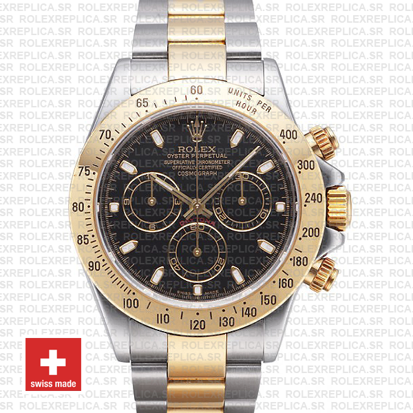 Rolex Daytona Black Dial 40mm Two-Tone | Rolex Replica