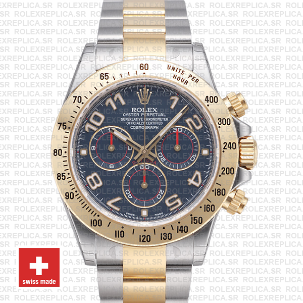 Rolex Daytona Two-Tone Blue Arabic Dial | Yellow Gold Replica