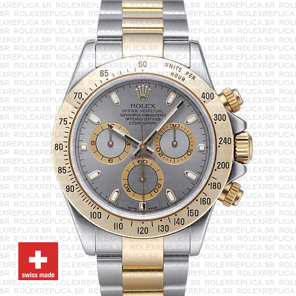 Rolex Daytona Stainless Steel 40mm Two-Tone Grey Dial Watch