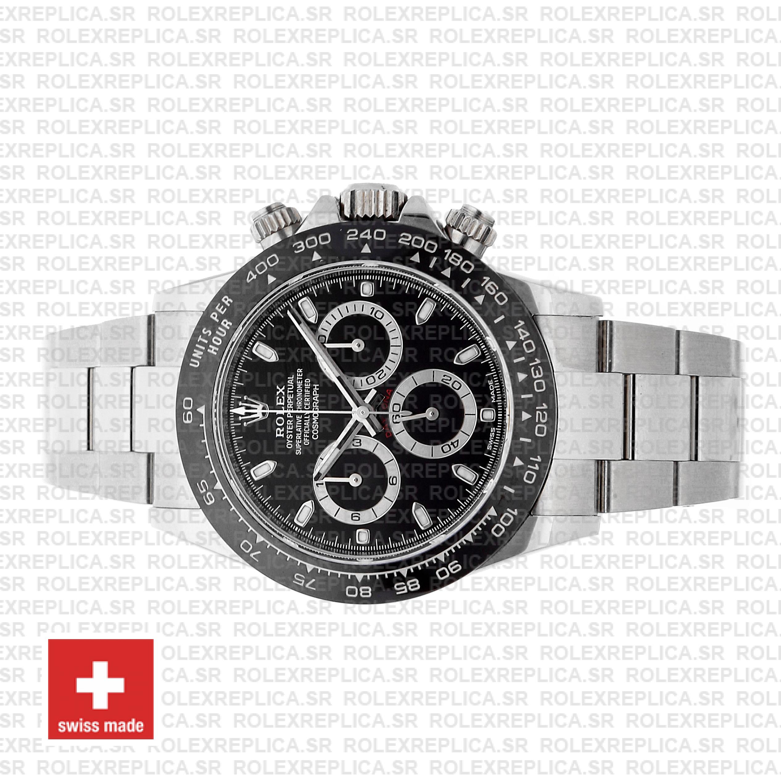 Rolex Daytona Black Dial 2016 Ceramic Bezel 40mm Swiss Replica Watch