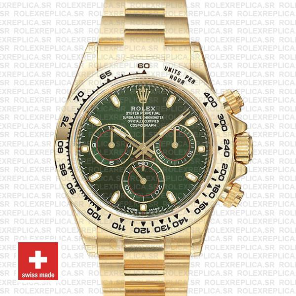 Rolex Daytona 18k Yellow Gold Green Dial | Rolex Replica