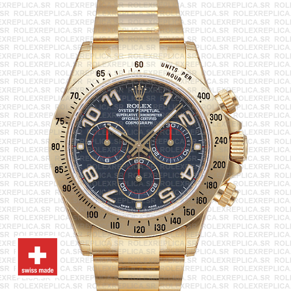 Rolex Daytona Blue Arabic Dial 40mm | 18k Yellow Gold Watch