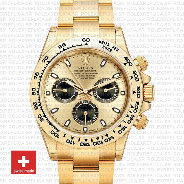 Rolex Daytona Gold Dial 18k Yellow Gold Stainless Steel Replica