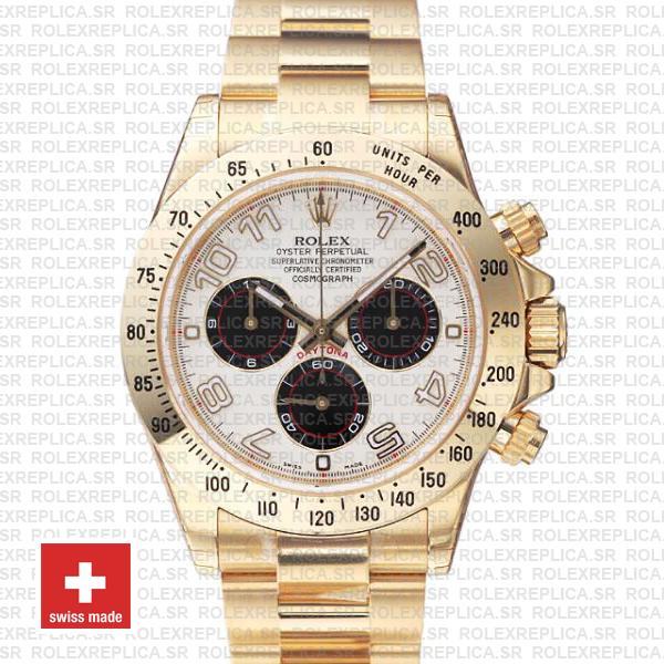 Rolex Daytona 18k Yellow Gold Panda Dial | Replica Watch