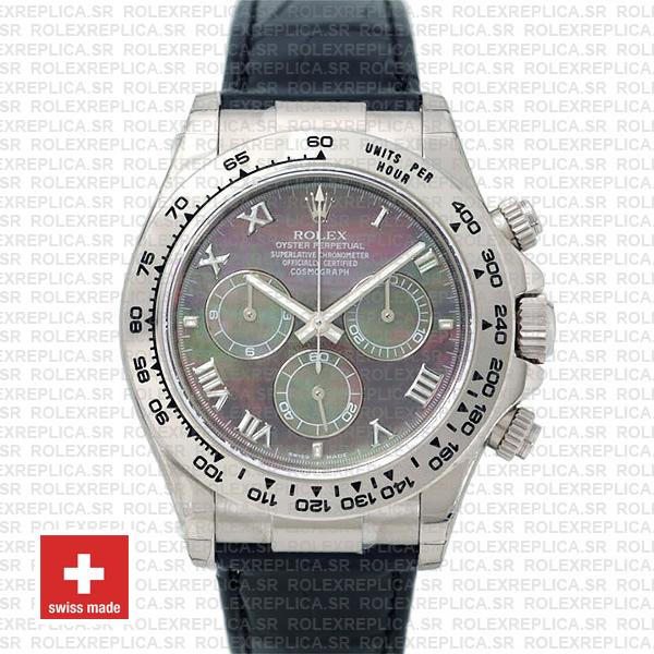 Rolex Daytona Black MOP Roman Dial Watch | Rolex Replica