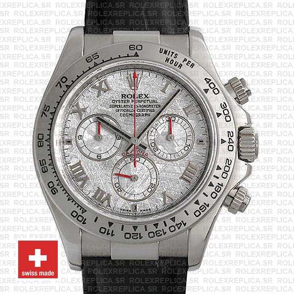 Rolex Daytona Meteorite Dial Leather Strap Swiss Replica Watch