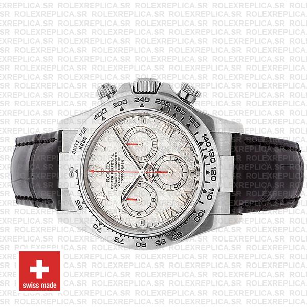 Rolex Daytona Meteorite Dial Leather Strap Swiss Replica Watch
