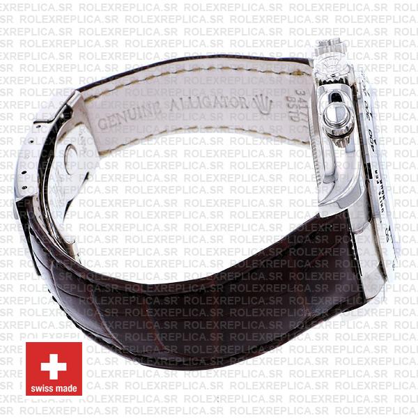 Rolex Daytona Leather White Gold Swiss Replica 40mm
