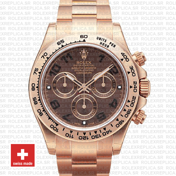 Rolex Daytona Rose Gold Chocolate Dial | Swiss Replica Watch