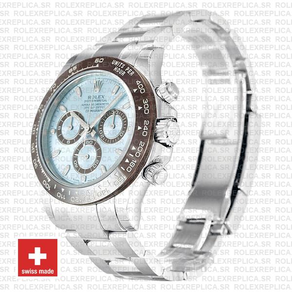 Rolex Daytona Platinum Cosmograph Ice Blue Dial 40 mm Brown Bezel – D&A  TIMEPIECES