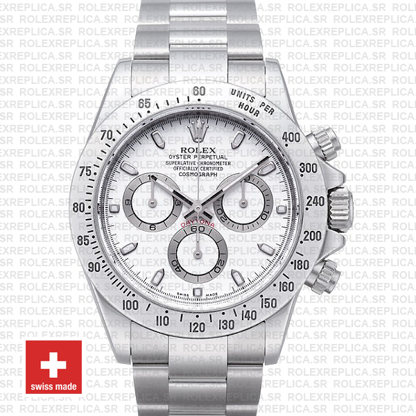 Rolex Daytona White Dial Stainless Steel | Swiss Replica Watch